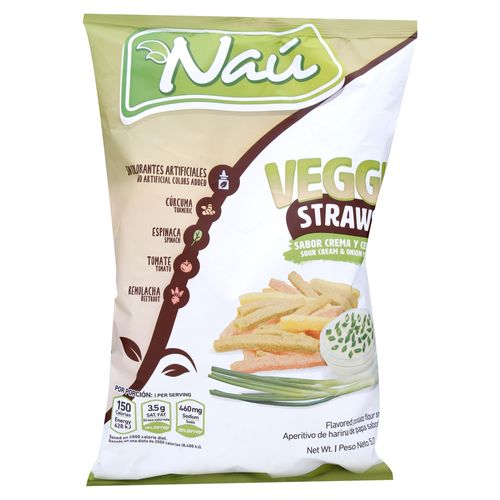 Snack Nau Veggie Straw Crema 141g