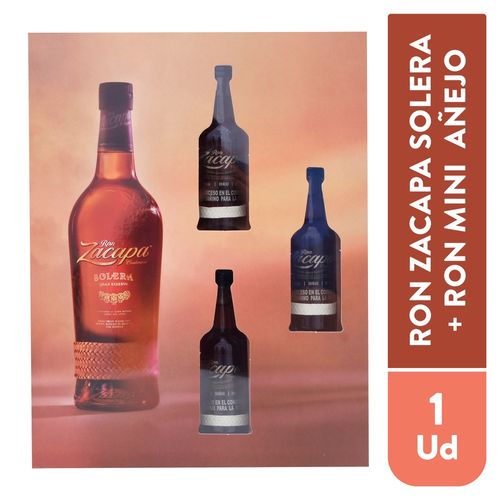 Ron Zacapa 23 Botella Mas 3 Miniaturas 900ml