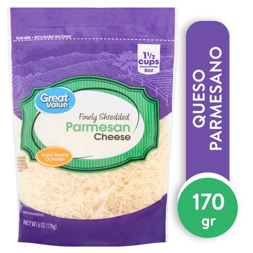 Queso Great Value parmesano rallado - 170 g