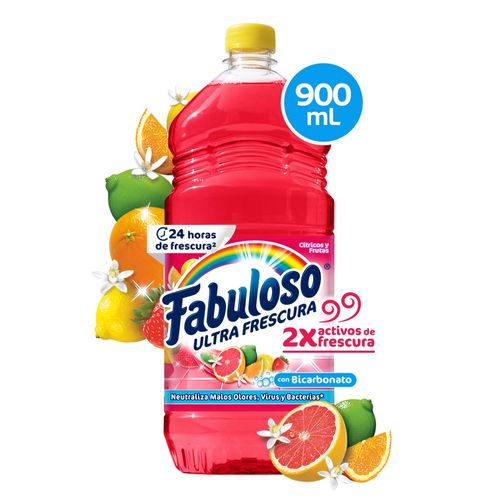 Desinfectante Multiusos Fabuloso Frescura Activa Antibacterial Bicarbonato Cítricos Y Frutas - 900ml