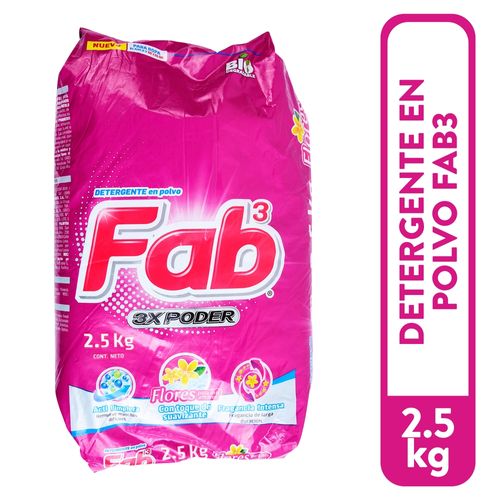 Detergente Fab3 Flores Para Mis Amores - 2.5kg