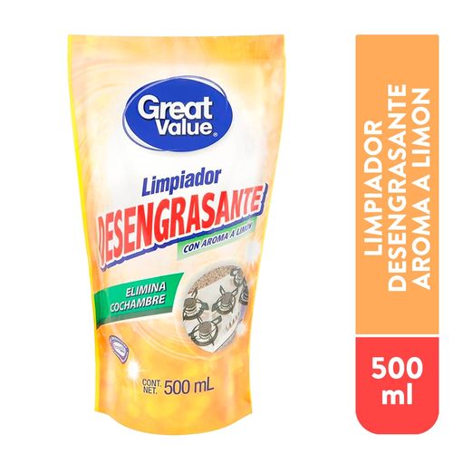 Limpiador Desengrasante Marca Great Value Pouch- 500 ml