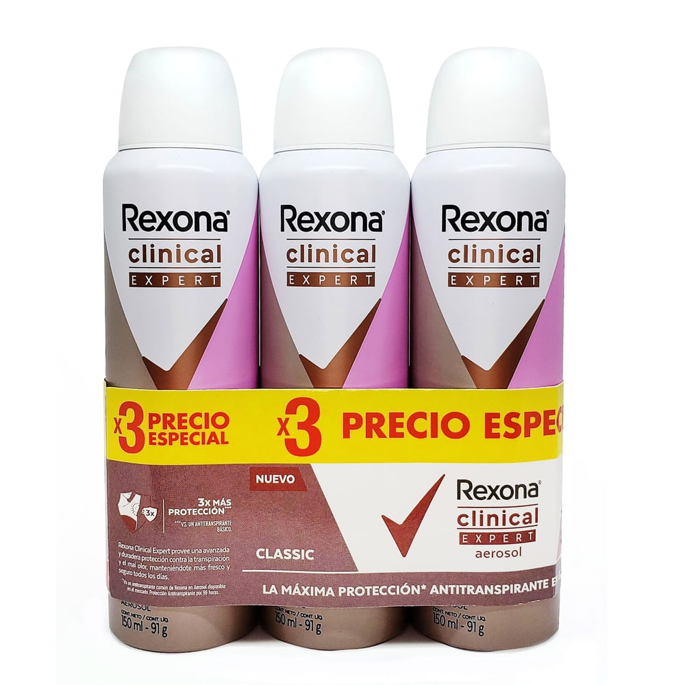 Comprar Desodorante Rexona Clinical Expert Classic en Aerosol - 150 ml ...