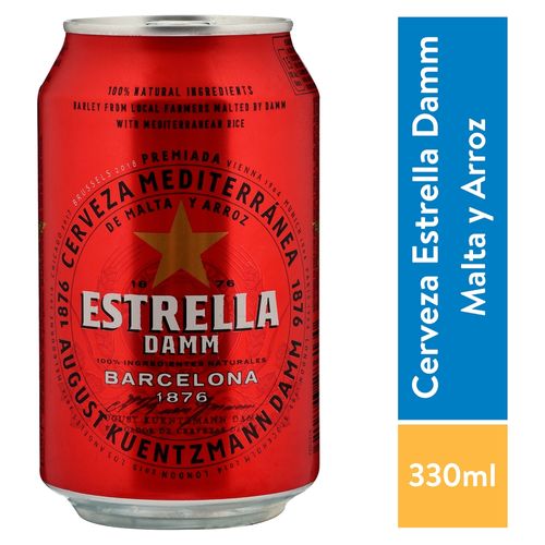 Cerveza Estrella Mediterranea Lata 330Ml