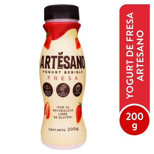Yogurt bebible Artesano sabor fresa - 200 g