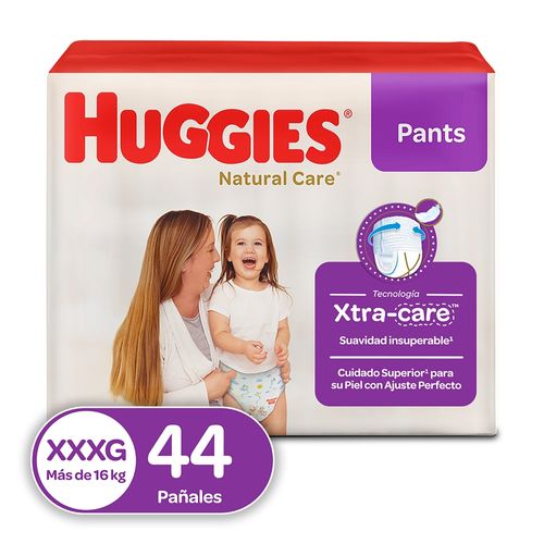 Pañales Huggies natural care talla XXXG - 44 Pzas