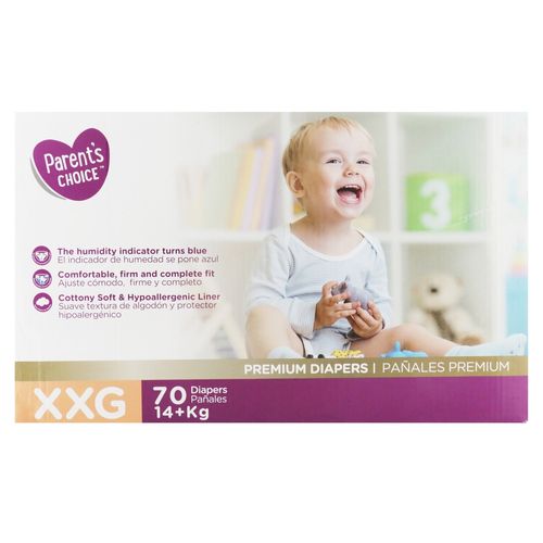 Pañales Desechable Marca Parents Choice, Premium Xxg -70 Uds