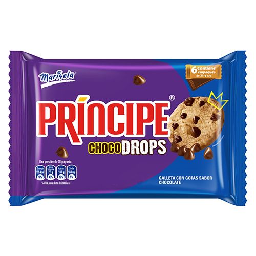 Galleta Príncipe Choco Drops 6 pack - 228 g