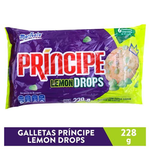 Galleta Marinela principe drops limón 6 pack - 228 g