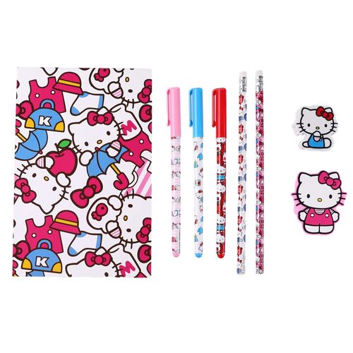 Kit papelería Pen + Gear hello kitty escolar - 8 Pzas