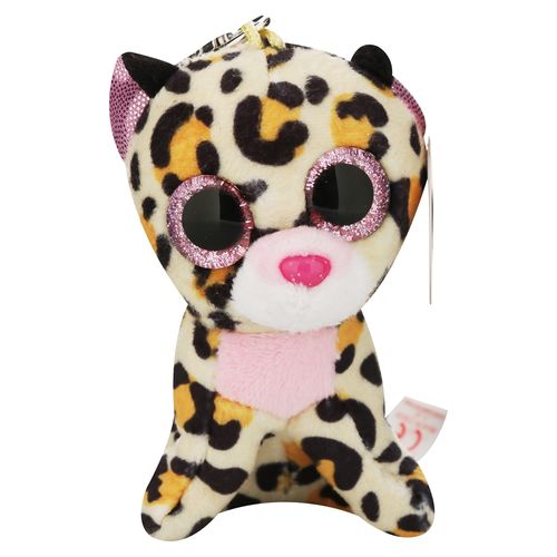 Peluche Ty Beanie Boos Livvie Leopardo Café/Rosado Clip