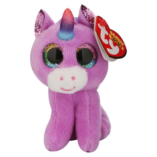 Peluche Ty Beanie Boos Rosette Unicornio Purpura Clip