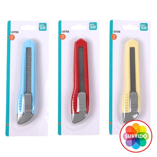 Cutter Pen + Gear pequeño colores surtidos - 18 mm