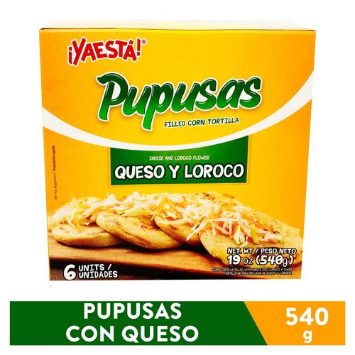 Pupusa Ya Está de queso y loroco congelada - 540 g