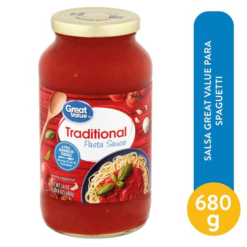 Salsa Great Value para spaguetti - 680 g