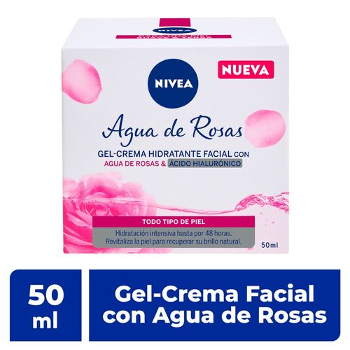 Gel Nivea Crema Facial Agua Rosas -50ml