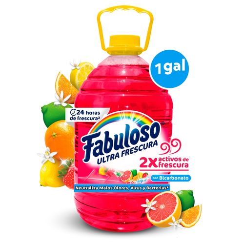 Desinfectante Multiusos Fabuloso Frescura Activa Antibacterial Bicarbonato Cítricos Y Frutas - 1 galón