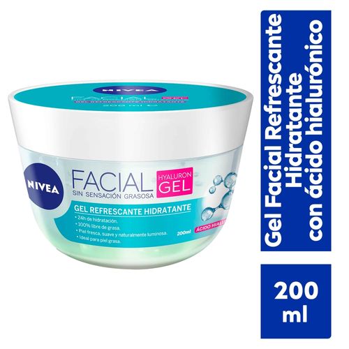 Gel Facial Nivea Refrescante Cuidado Facial  Con Ácido Hialurónico - 200 ml