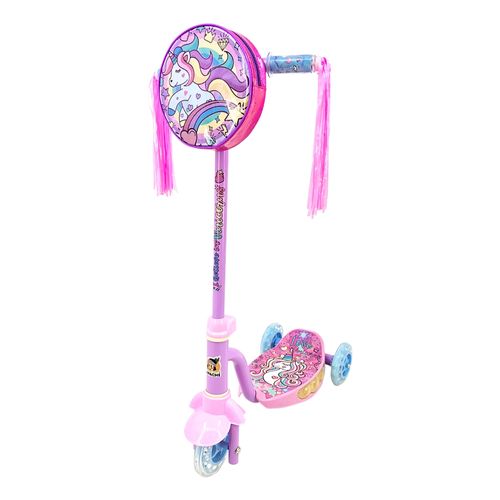 Scooter Trixie con plataforma luminosa y bolsita glitter