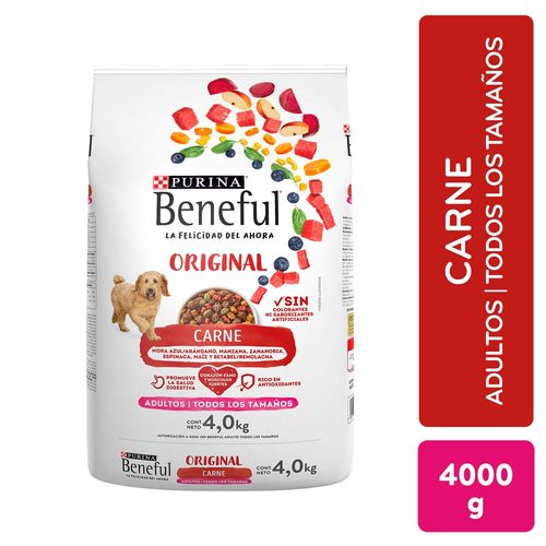 Alimento seco Beneful para perro adulto original carne - 4000 g