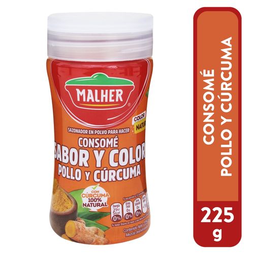 Consomé de pollo sabor y color Malher con cúrcuma - 225 g