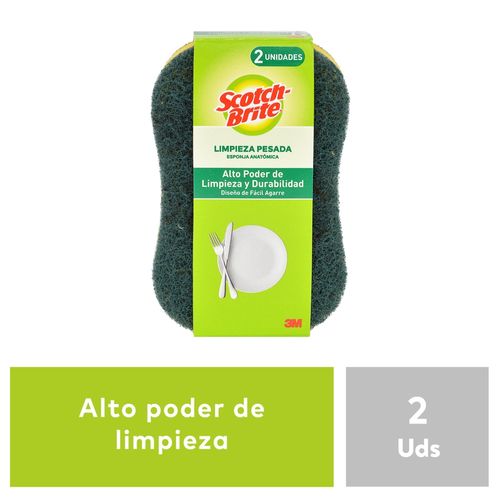 Esponja Scotch Brite Doble Uso Anatomica - 2Uds