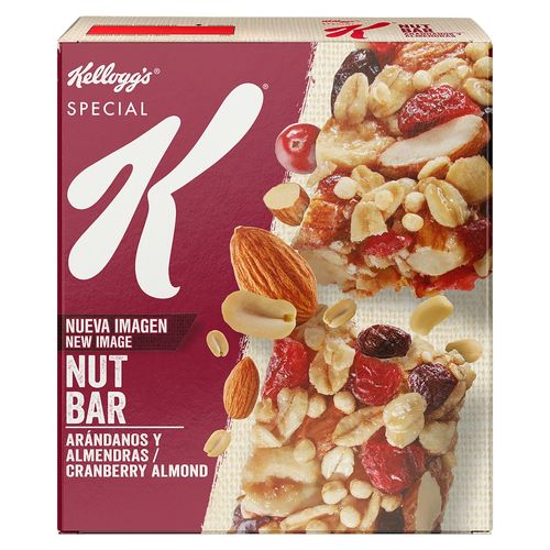 Barras Kellogg's® Special K® Nut Bar Arándanos y Almendras - 1 Caja con 5 Barras - 165 g