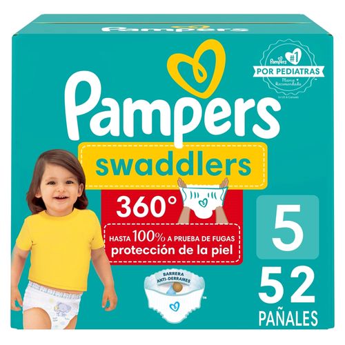 Pañales Pampers Swaddlers 360 S5 - 52 uds