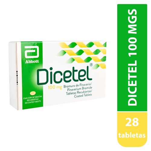Dicetel Abbott 100 mg caja 28 tabletas - Precio indicado por tableta