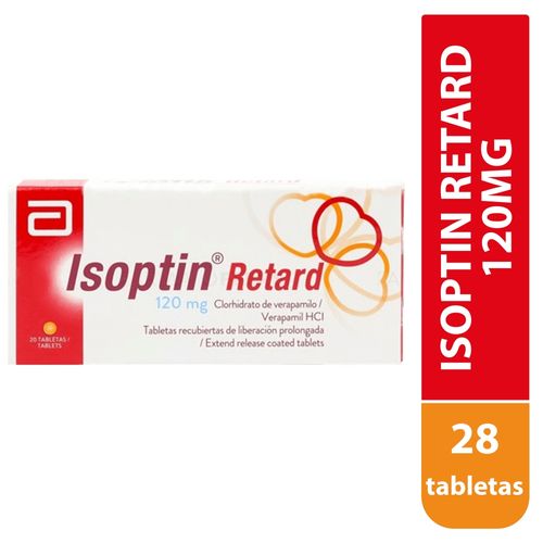 Tabletas Abbott Lab Isoptin Retard 120 mg - 20 tabletas