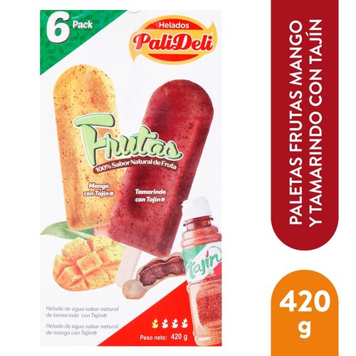 Helados Palideli fruta con tajín 6 Pack - 420 g