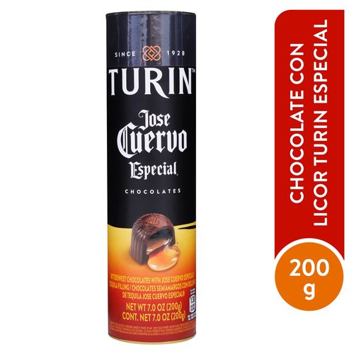 Chocolate Negro Turin Relleno De Tequila Jose Cuervo - 200 g