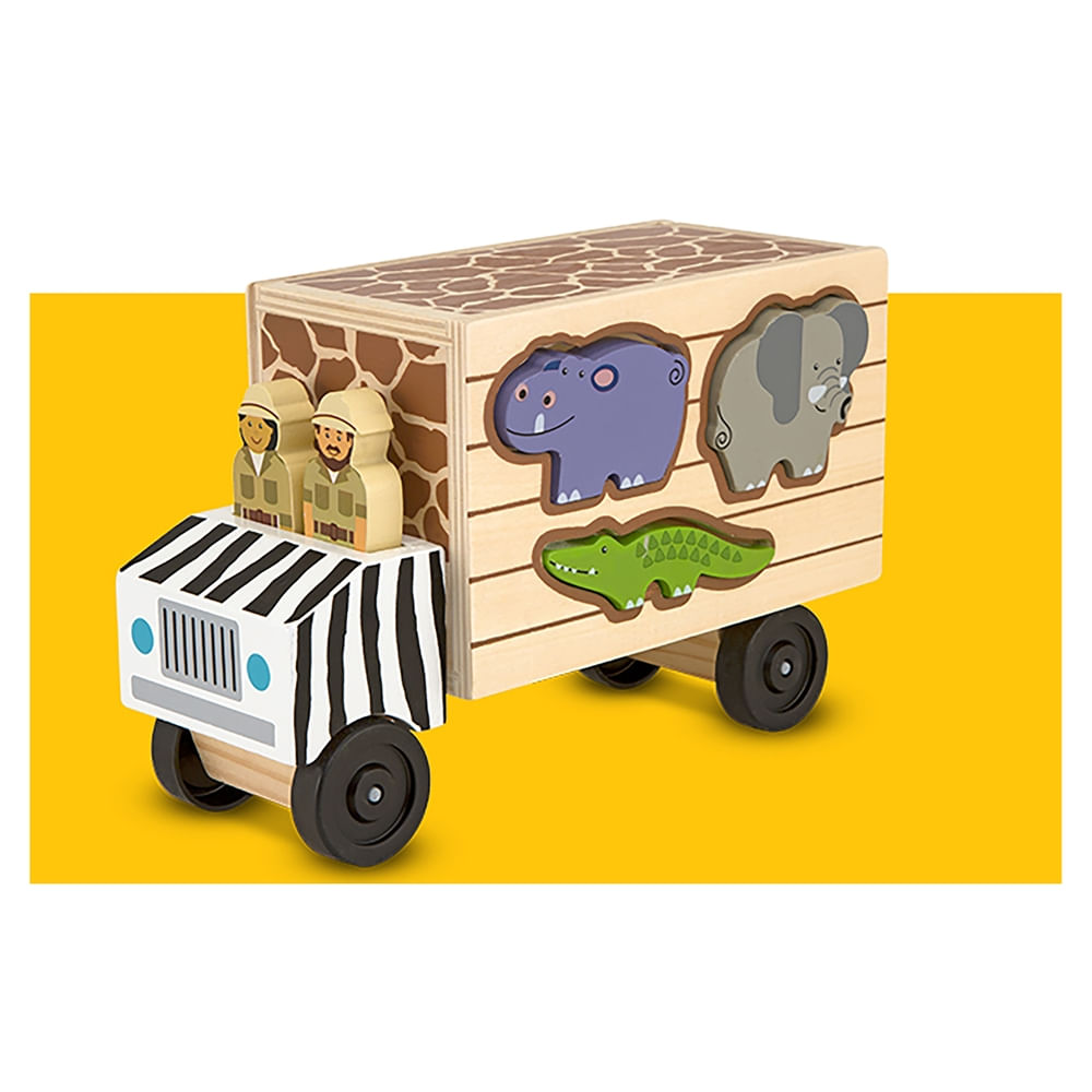 Melissa & Doug Camion Soccorso Gioco A Incastro In Legno Con Animali Dello Zoo E Del Safari Per Bambini Puzzle In Legno Per Bambini Dai 2 Anni In Su Giocattoli Montessori Con Animali In Legno