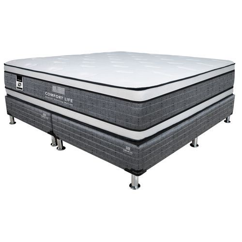 Cama Heaven Matress king doble almohada color crema y café