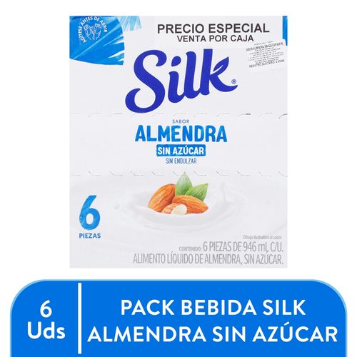 Bebida de Almendra Silk Sin Azúcar, 6 Pack - 5676ml