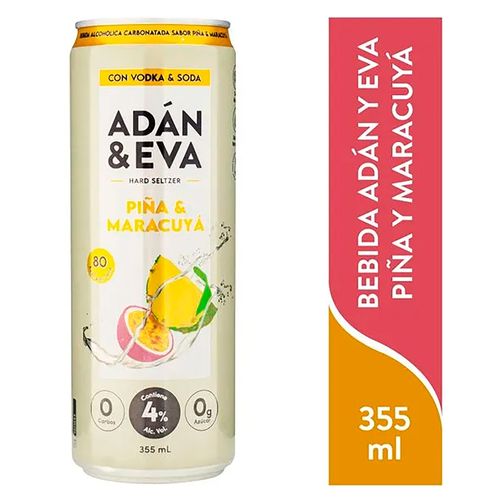 Bebida Alcohólica Adán Y Eva, Maracuya Piña Con Ron - 355ml