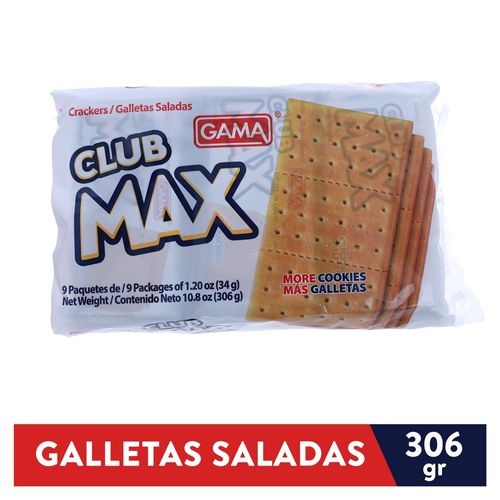 Galleta Gama Salada Club Max 9 Unidades - 306gr