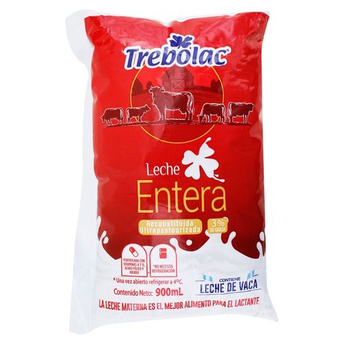 Leche Entera Bolsa Trebolac 900ml