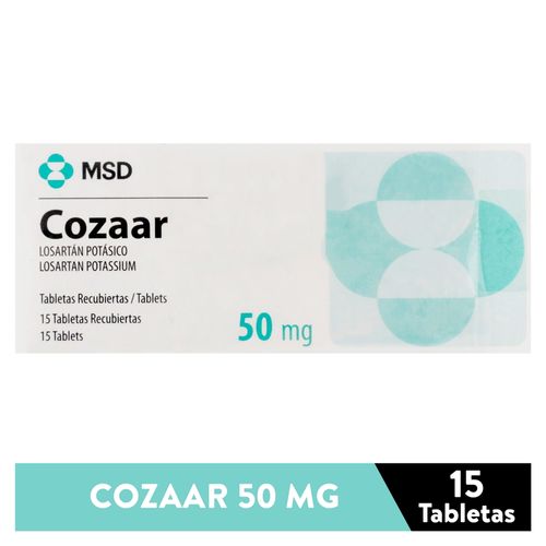 Cozaar 50Mg 15Tabletas Ea