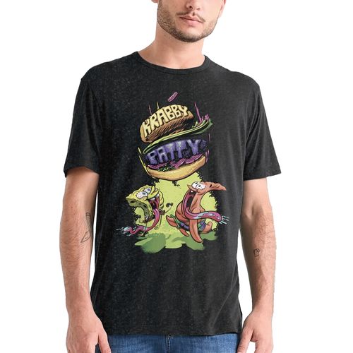 Playera Manga Corta Nickelodeon Bob Esponja color Negro -Talla M