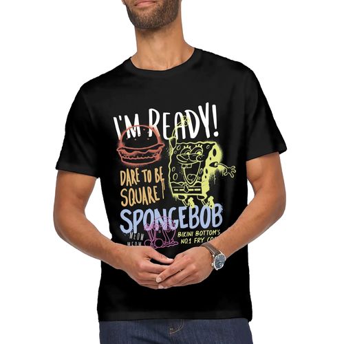 Playera Manga Corta Nickelodeon Bob Esponja color Negro -Talla XL