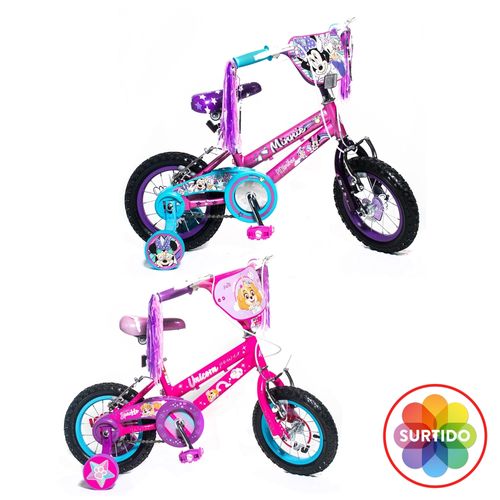 Bicicleta Disney Minnie Para Niña Neumático R12, De 2A4 Años