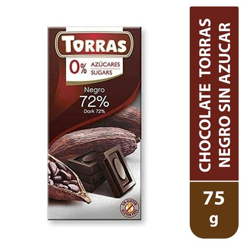 Chocolate Torras Negro Sin Azucar - 75 g