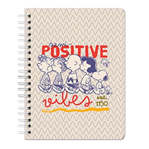 Cuaderno Snoopy positive pasta dura cosido rayado - 100 hojas