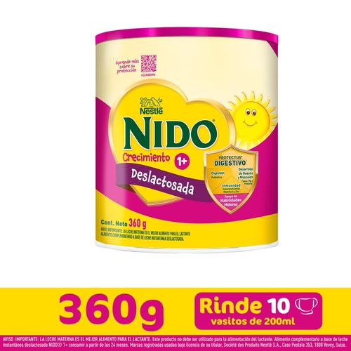 Leche Nido en Polvo Deslactosada 1 Mas - 360 g