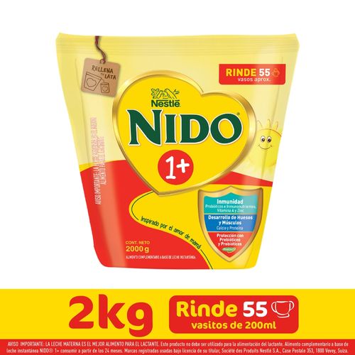 Leche Nido en polvo para niños doypack 1 más - 2 kg