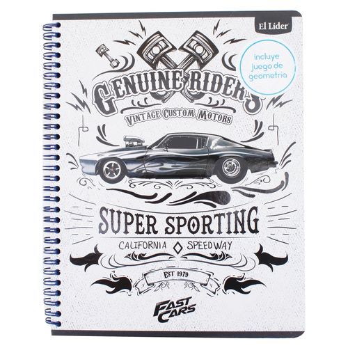 Cuaderno El Líder espiral grande hashtag music - 100 hojas