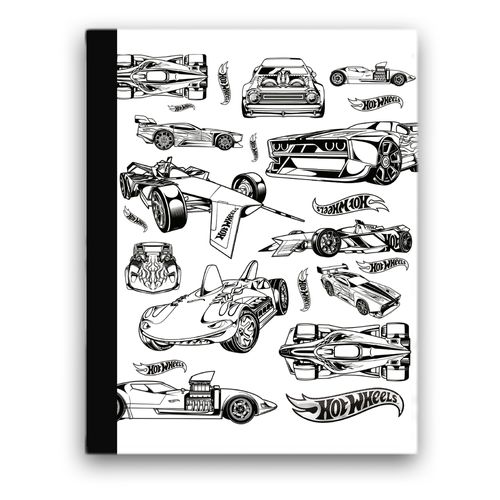 Cuaderno Pen + Gear cosido pasta semi duro diseño mattel - 100 hojas