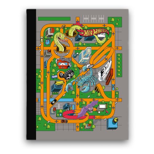 Cuaderno Pen + Gear cosido de  pasta dura  hot wheels ciudad - 100 hojas