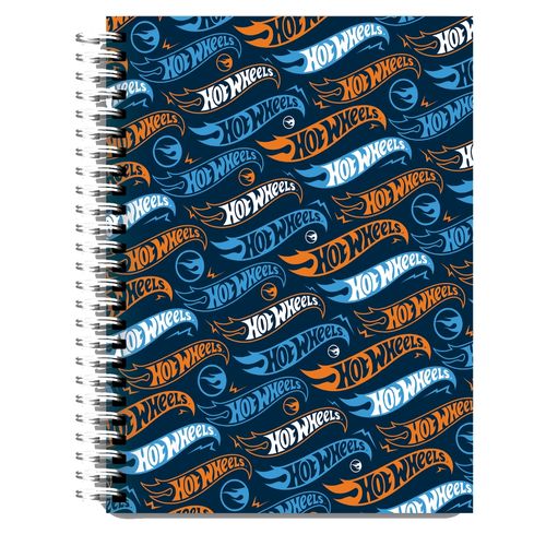Cuaderno Pen + Gear espiral de pasta dura 6 materias hot wheels - 180 hojas